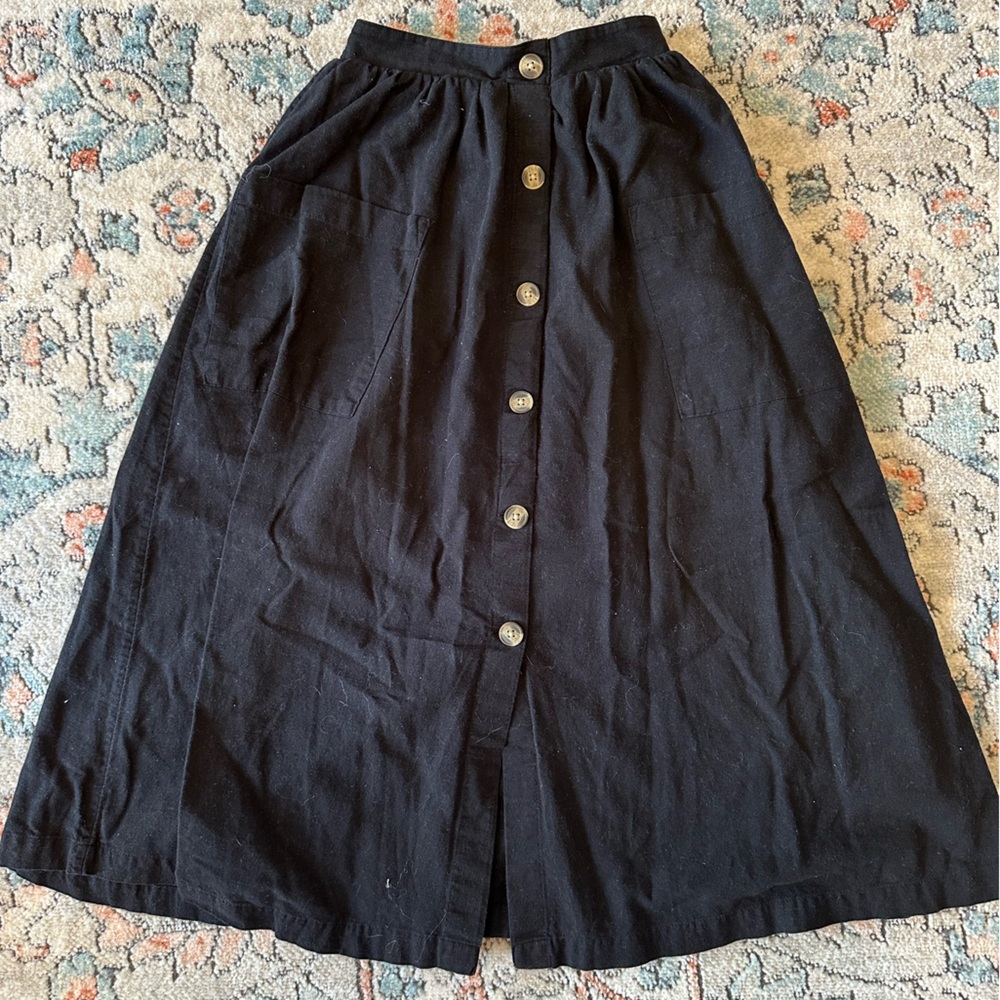 American Eagle Black Midi Skirt XXS